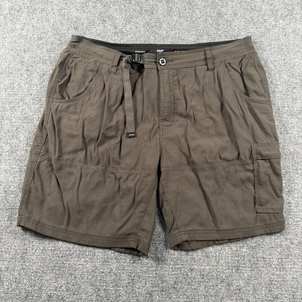 Prana Zion Shorts Mens 38 Brown Brown Cargo Hiking Outdoor Standard Fit